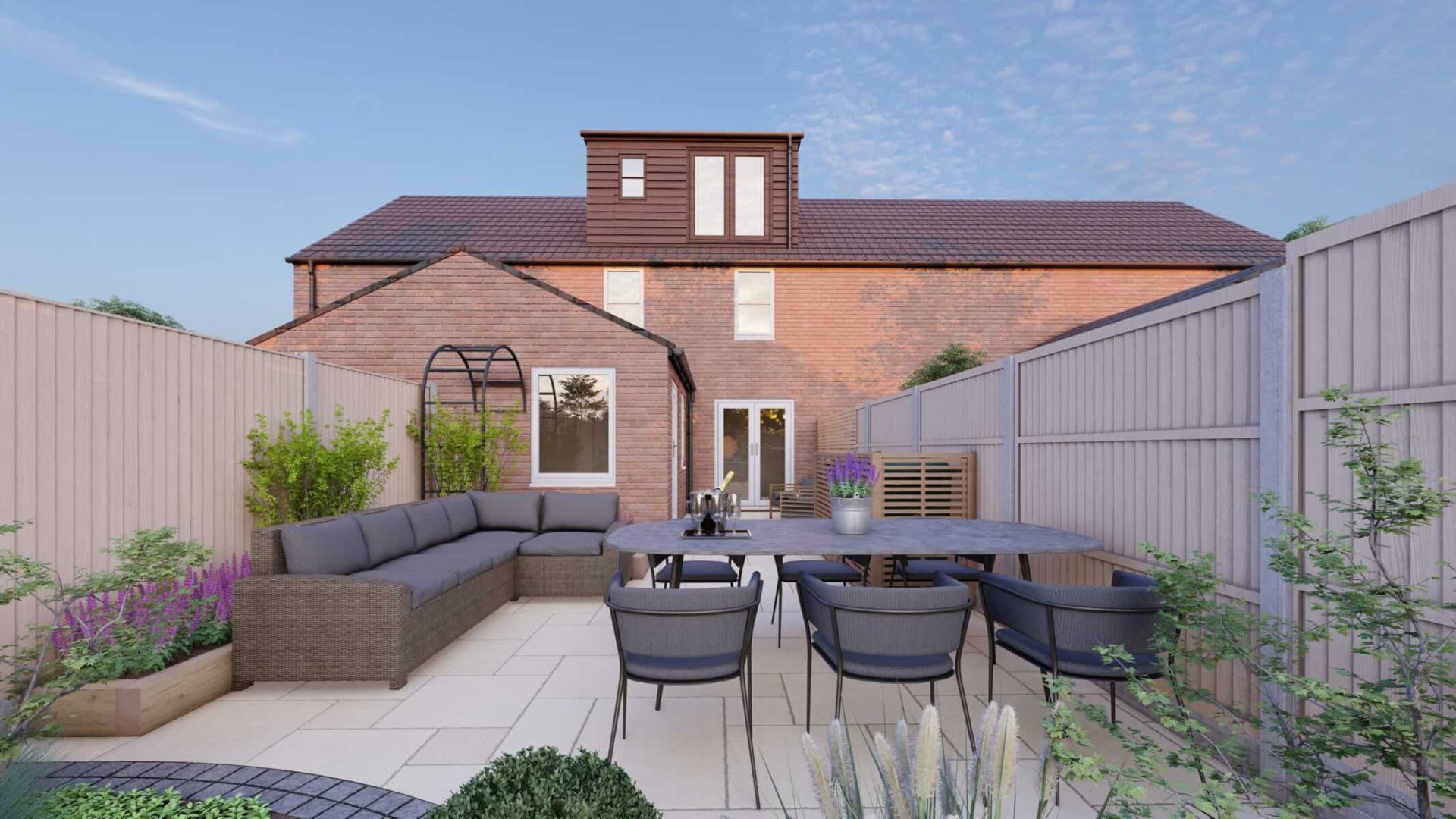 Long Narrow Garden Design landscaping project