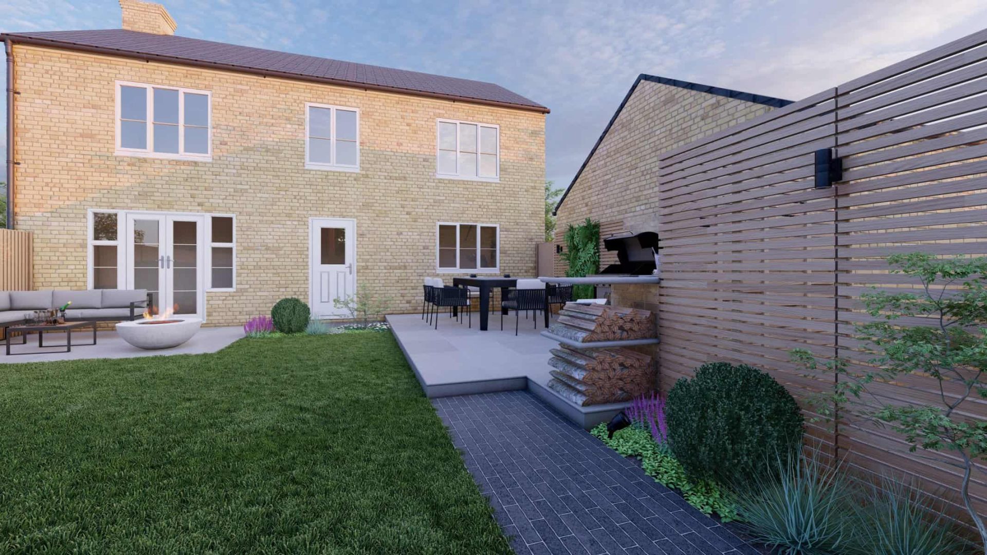 Newbuild Entertaining Space garden design project