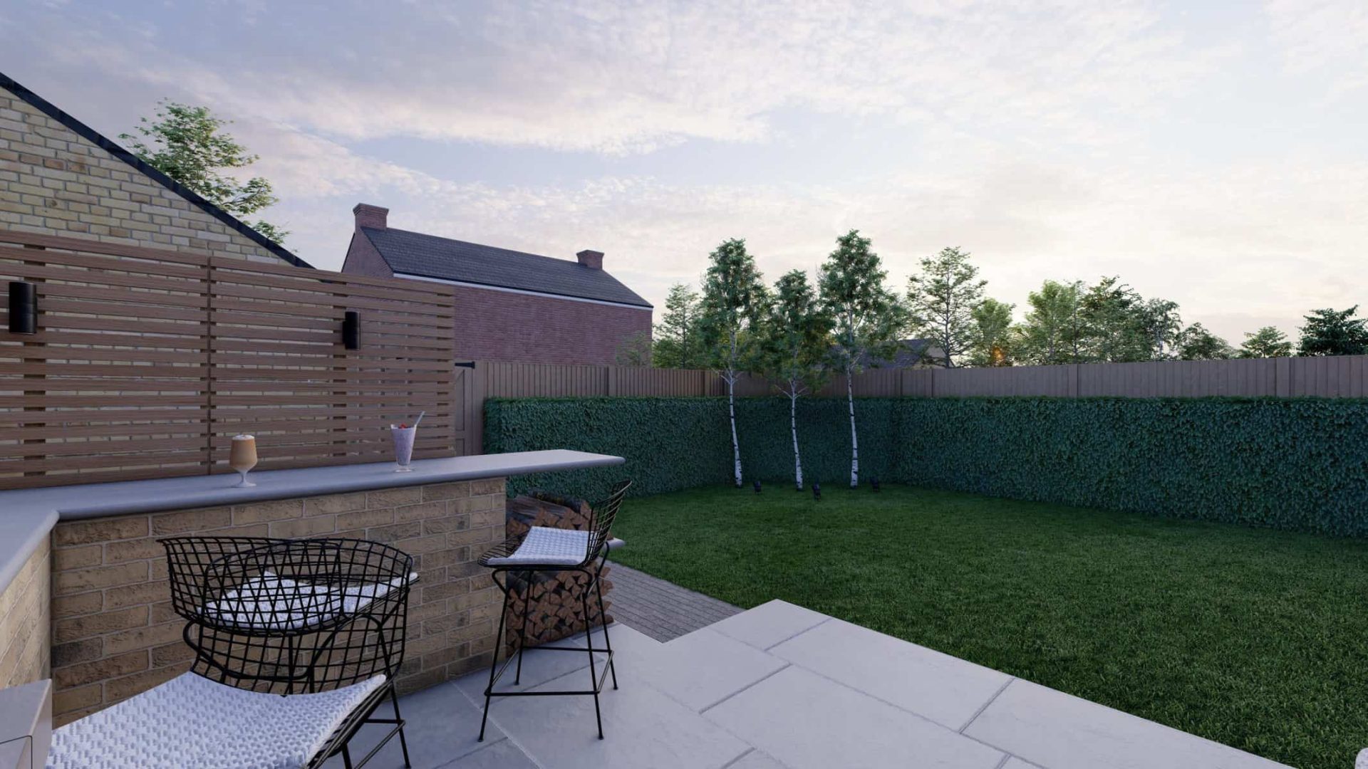 Newbuild Entertaining Space garden design project