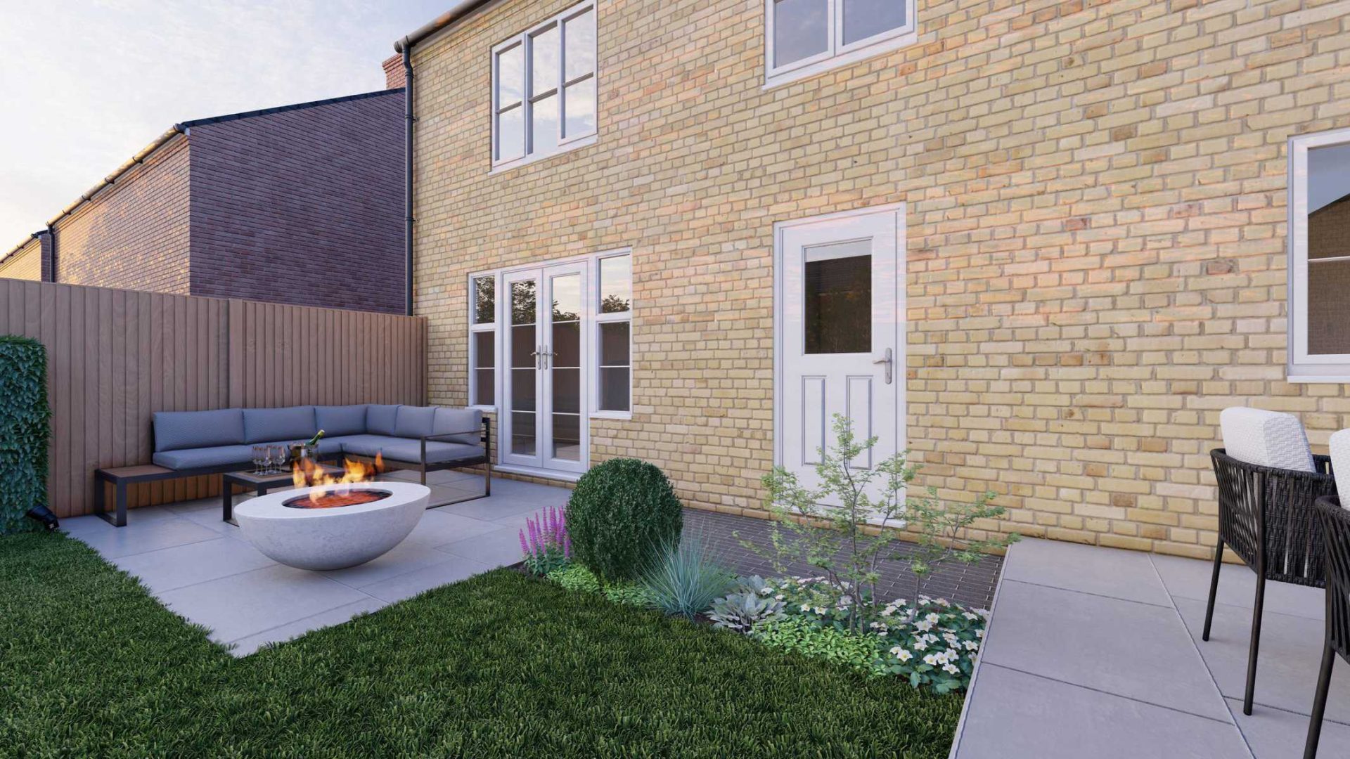 Newbuild Entertaining Space garden design project