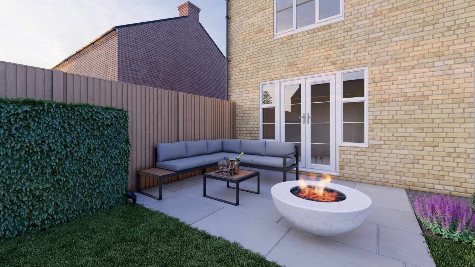 Newbuild Entertaining Space landscaping project