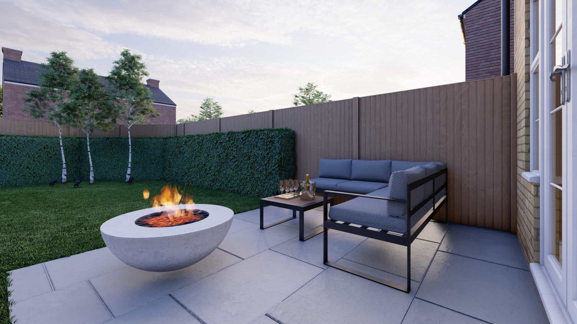 Newbuild Entertaining Space garden design project