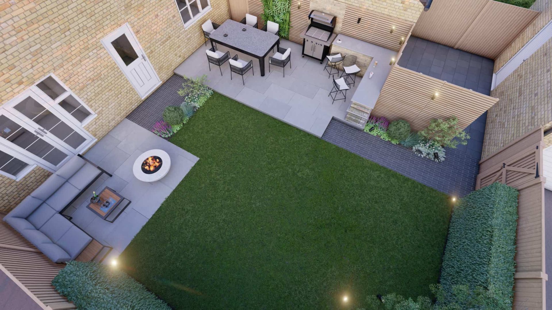 Newbuild Entertaining Space garden design project