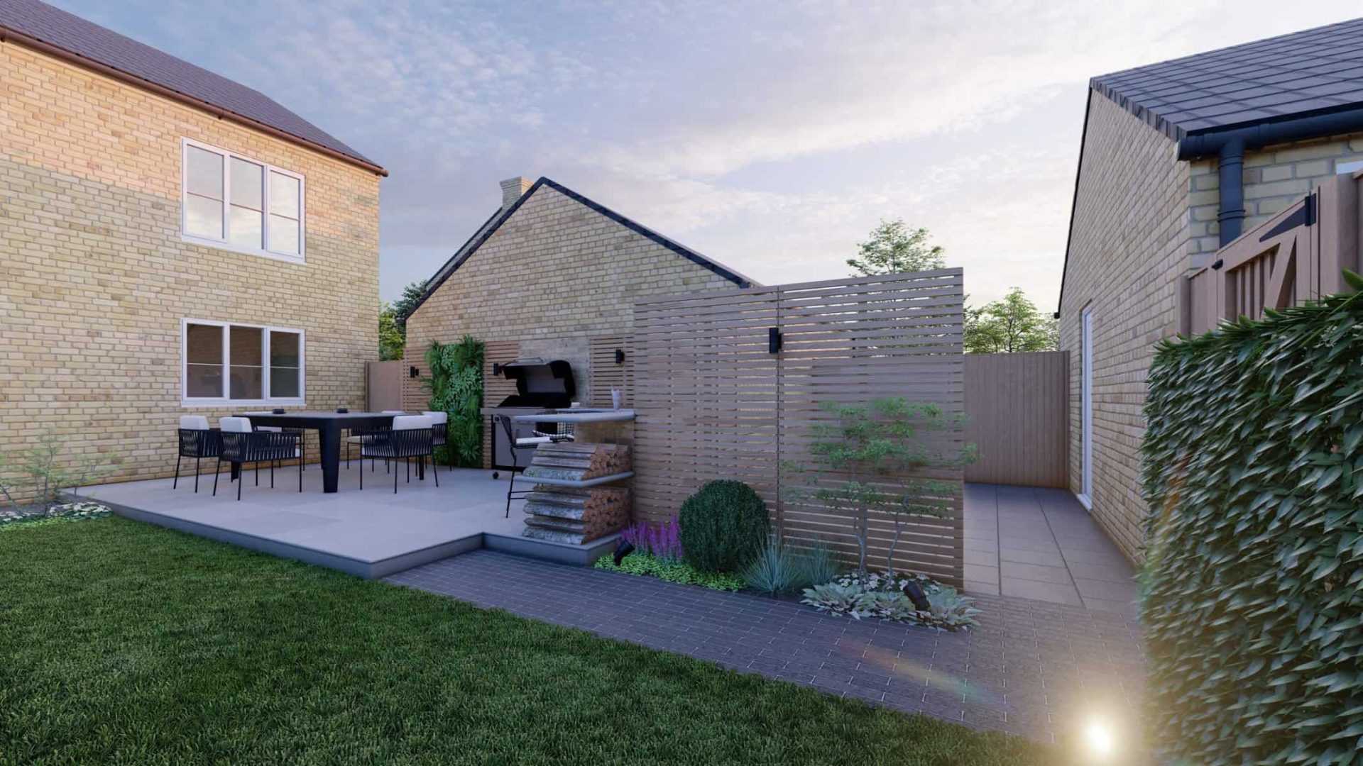 Newbuild Entertaining Space garden design project