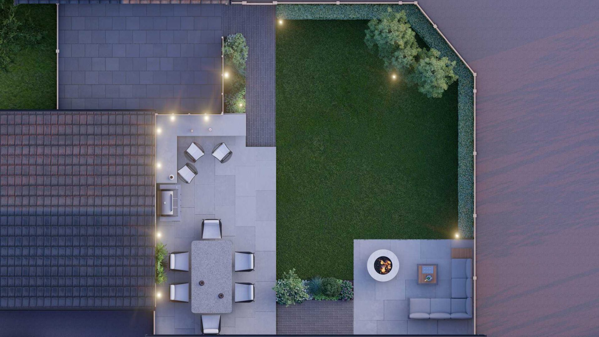 Newbuild Entertaining Space garden design project