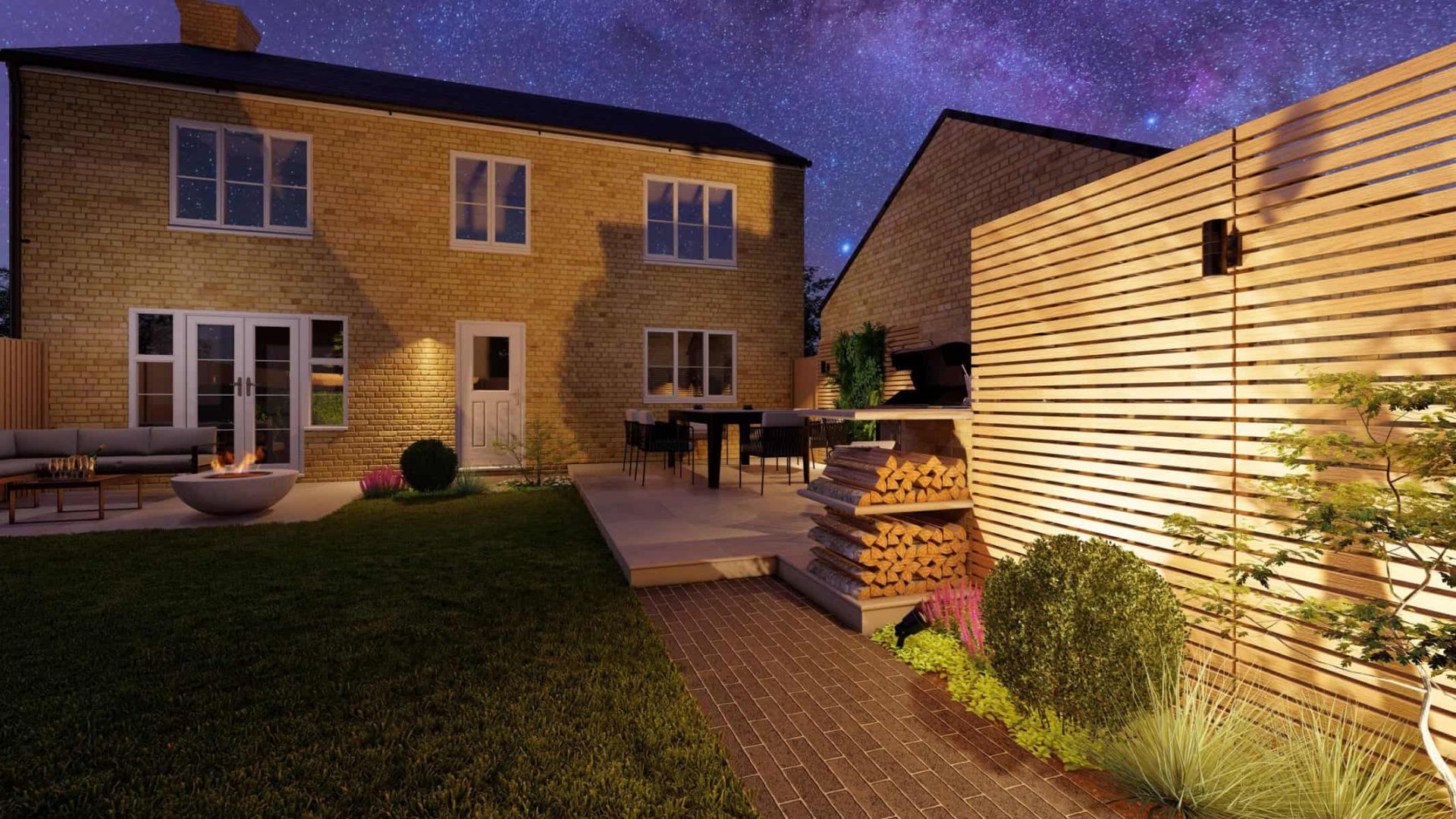 Newbuild Entertaining Space garden design project