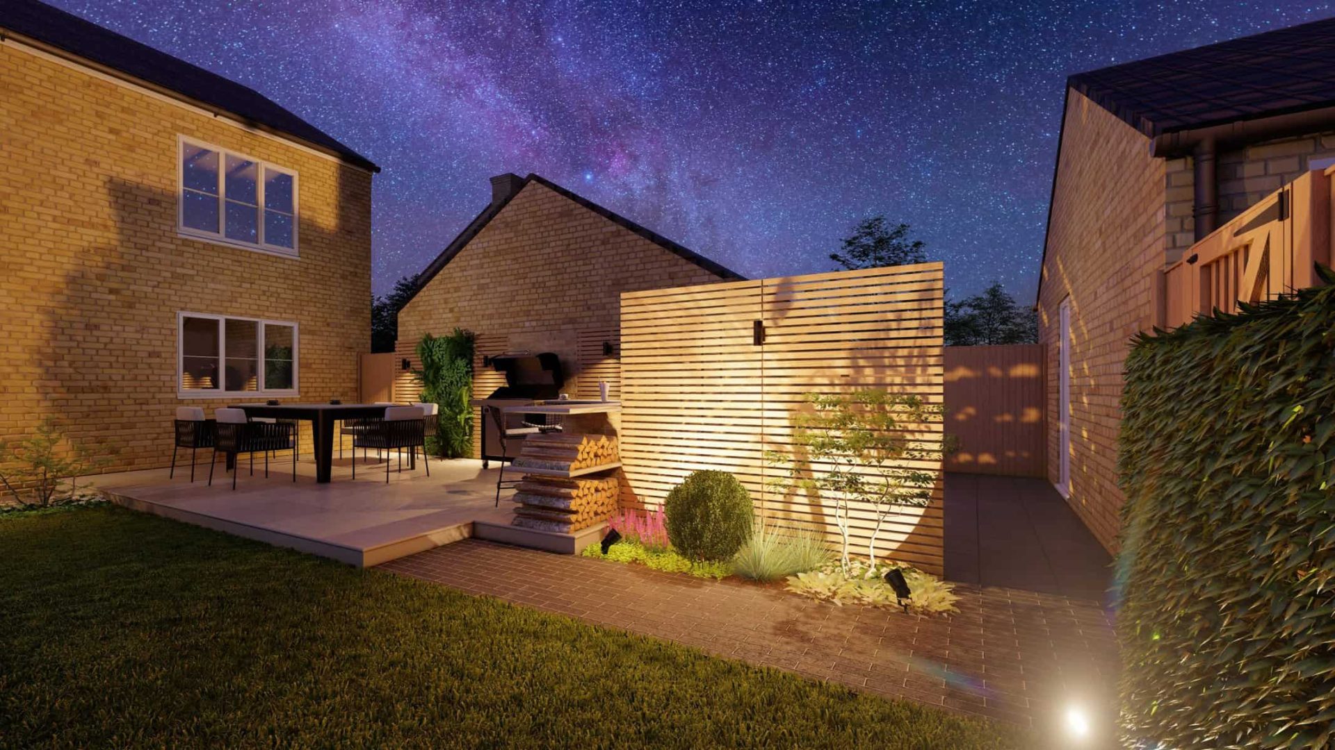 Newbuild Entertaining Space garden design project