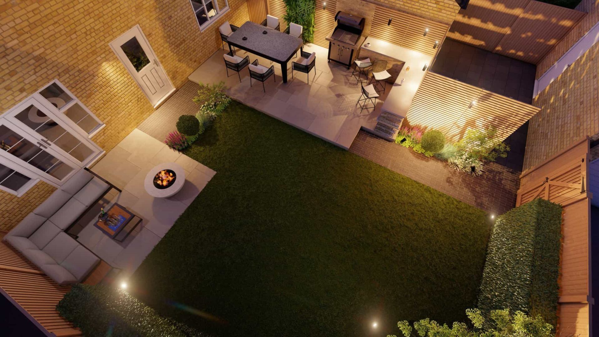 Newbuild Entertaining Space garden design project