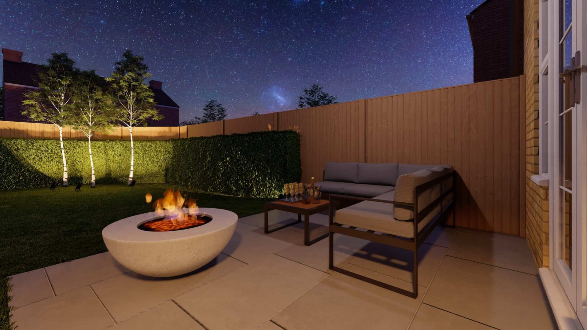 Newbuild Entertaining Space garden design project