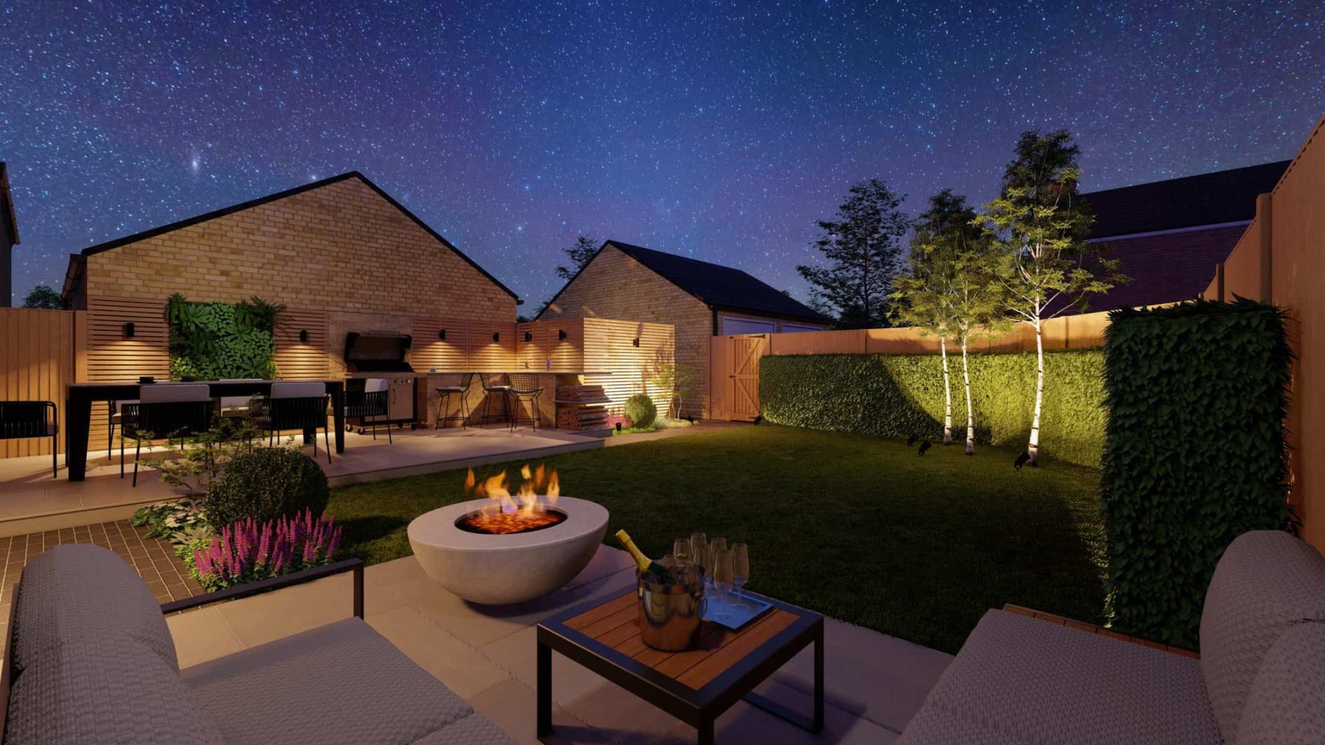 Newbuild Entertaining Space garden design project