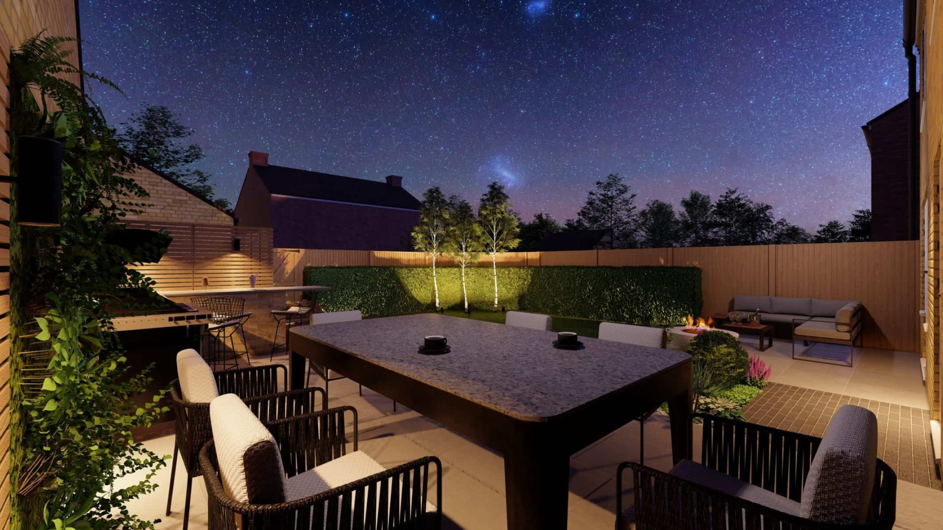 Newbuild Entertaining Space garden design project