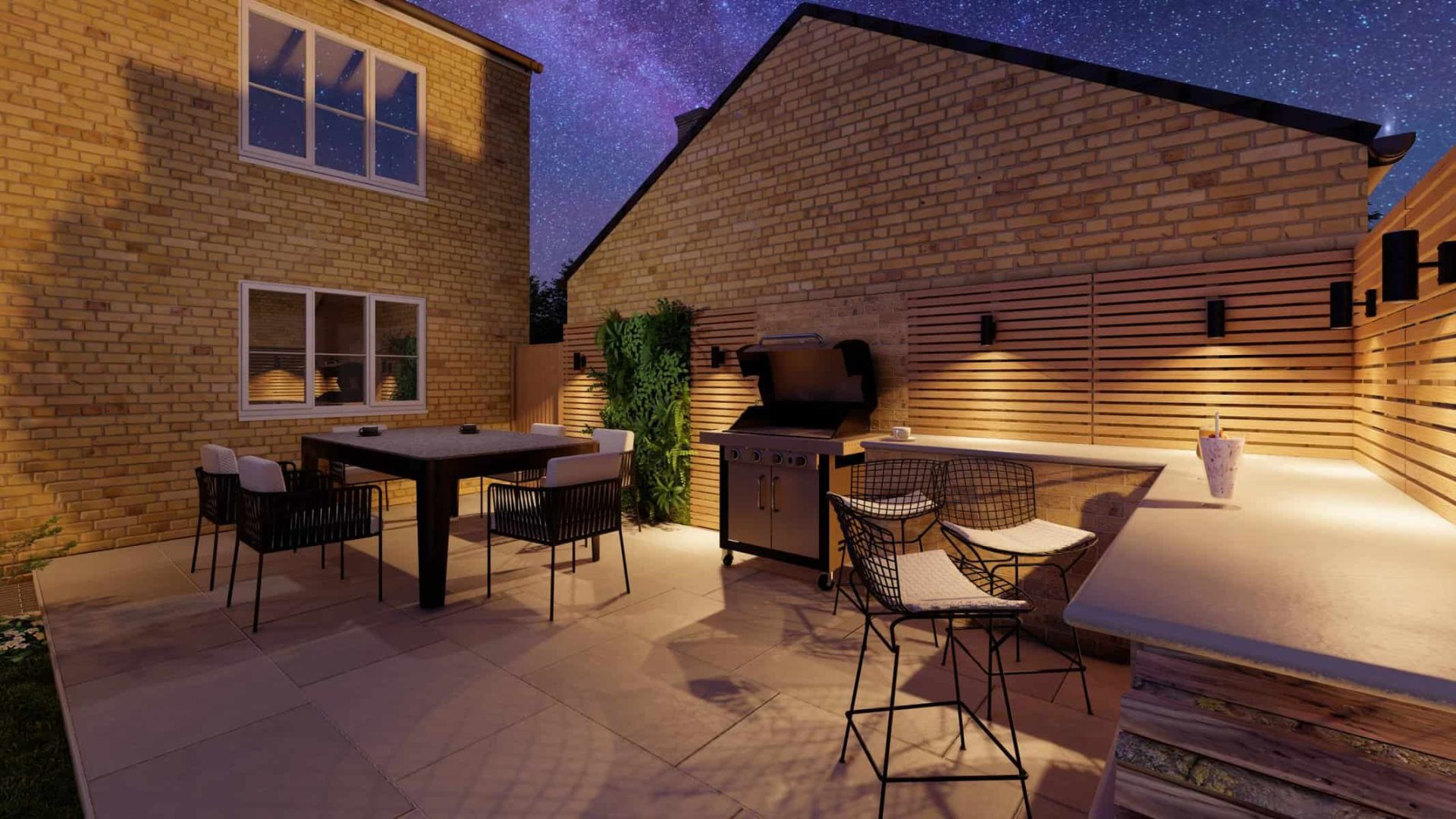 Newbuild Entertaining Space garden design project