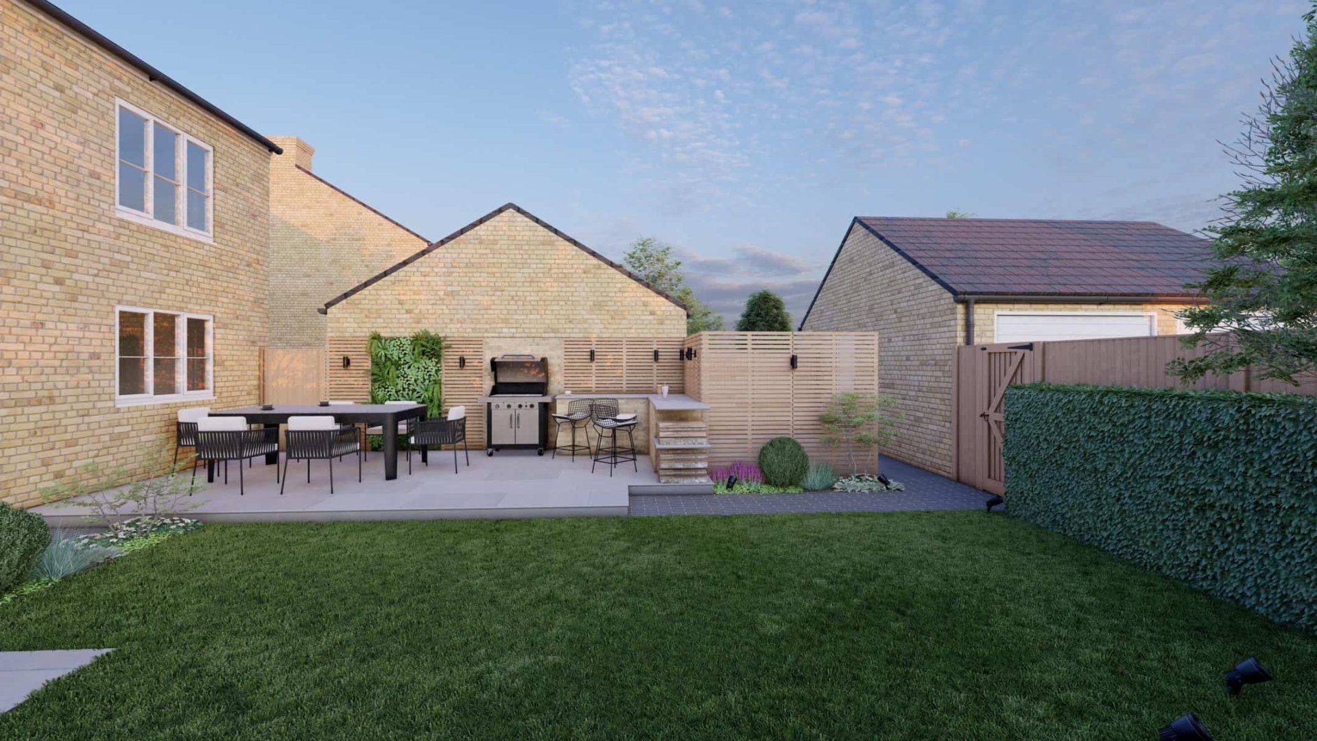 Newbuild Entertaining Space garden design project