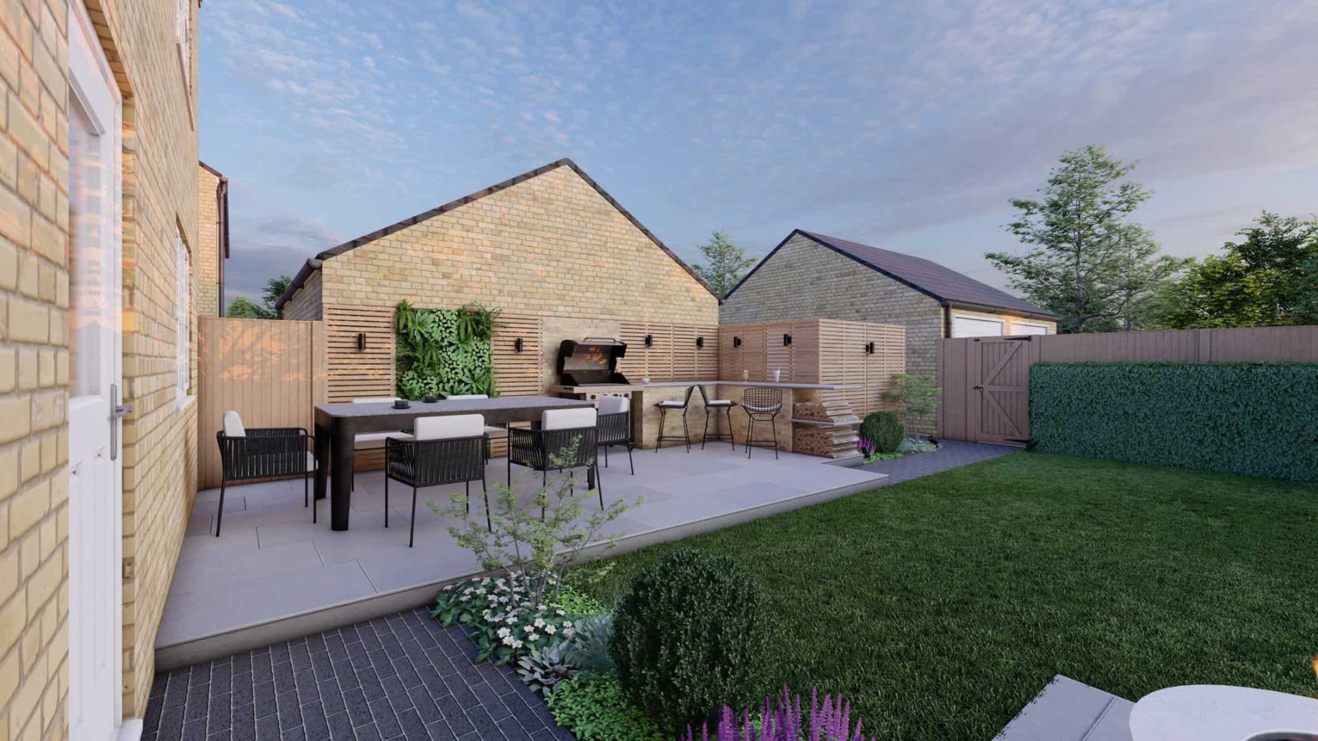 Newbuild Entertaining Space garden design project
