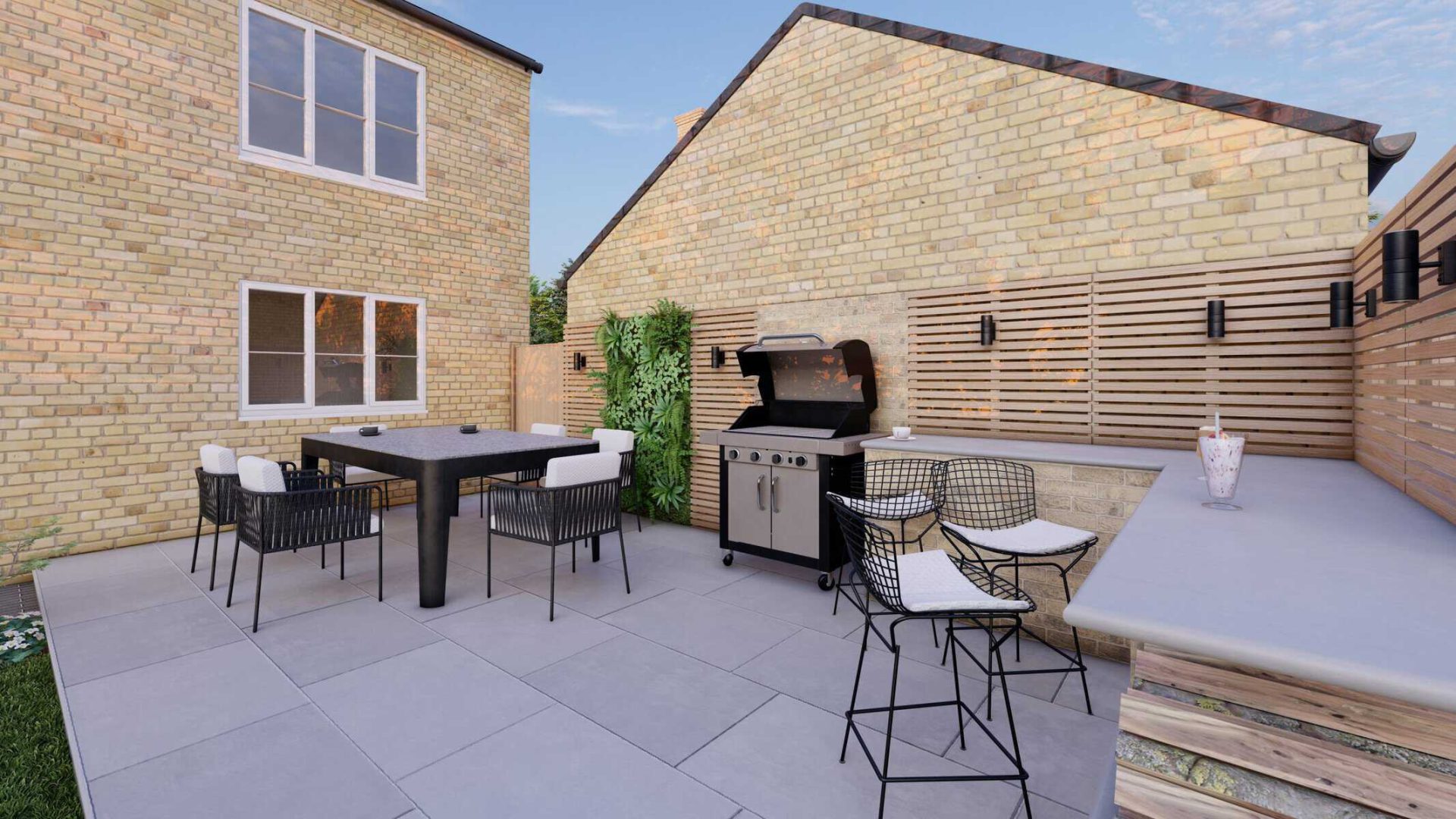 Newbuild Entertaining Space garden design project