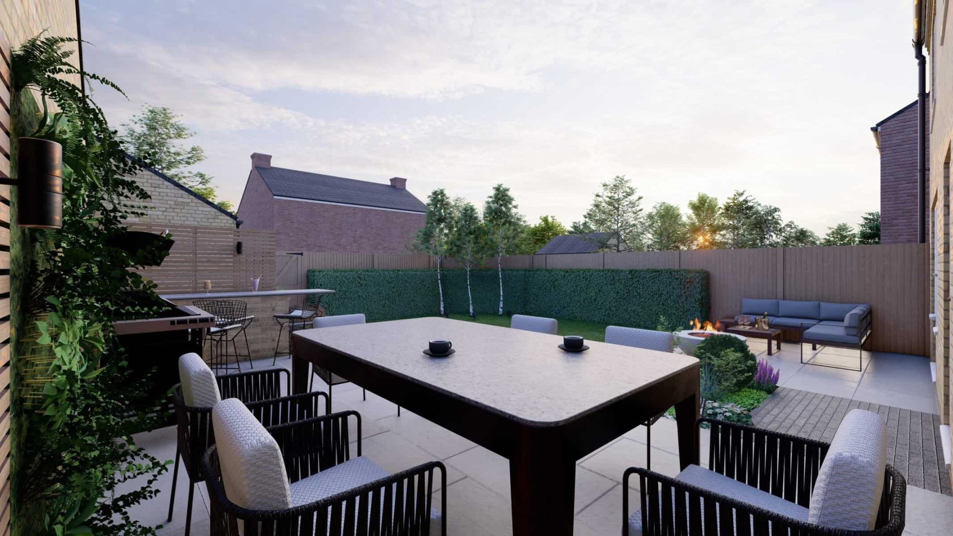 Newbuild Entertaining Space garden design project
