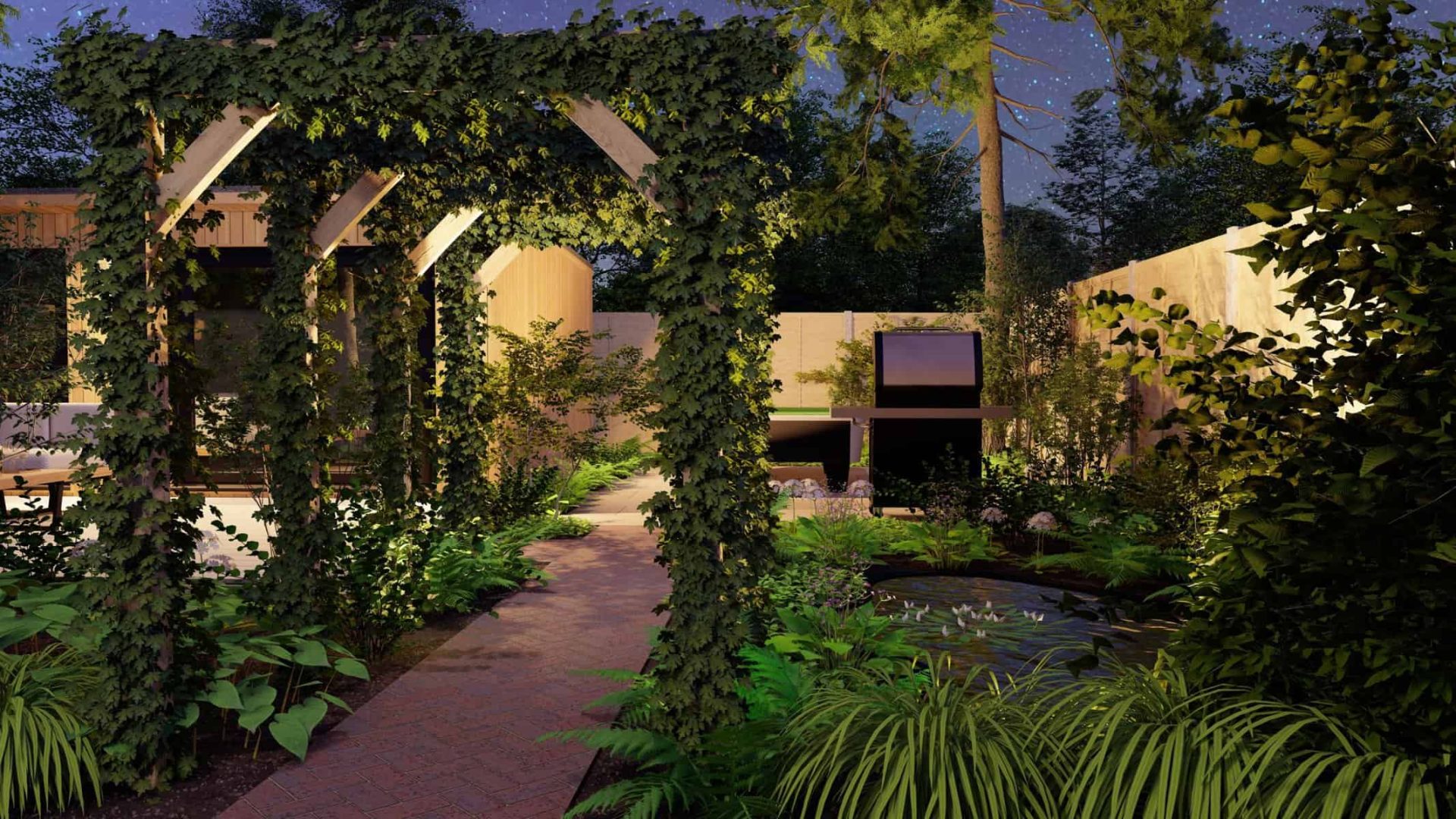 Lush Luminary Oasis garden design project