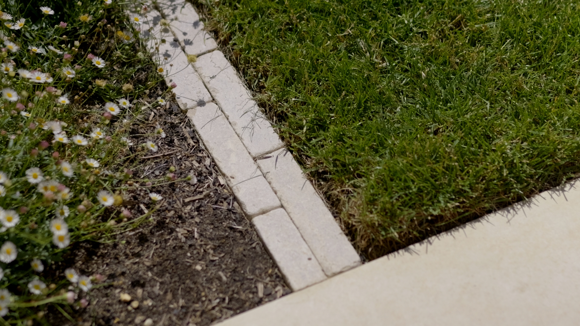Paving and terrace detail in the finished Canopy & Clearing garden in Hitchin.