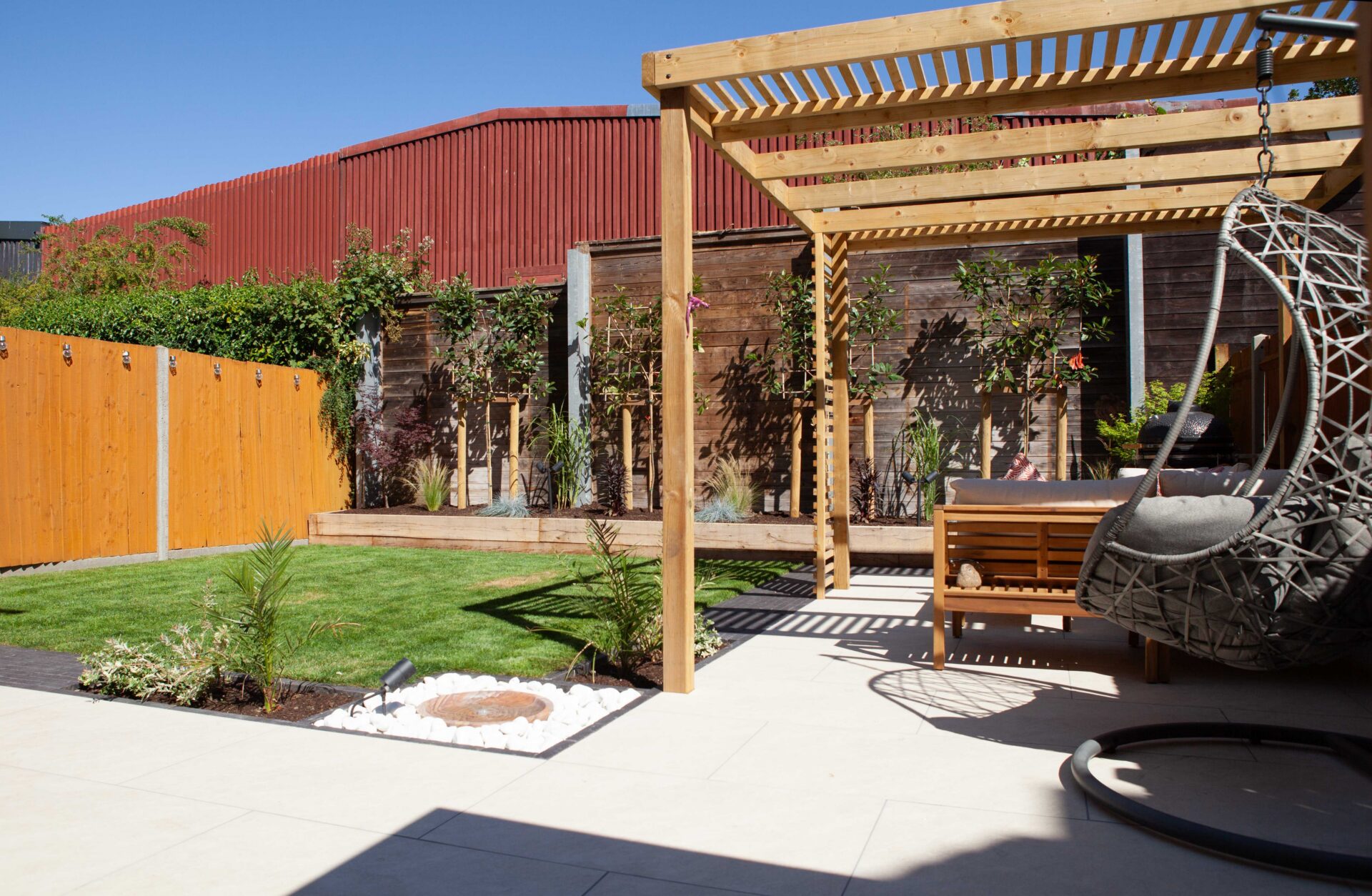 Hertfordshire Drives And Landscapes Hitchin in the finished From Deck to Structured Garden garden in Letchworth Garden City.