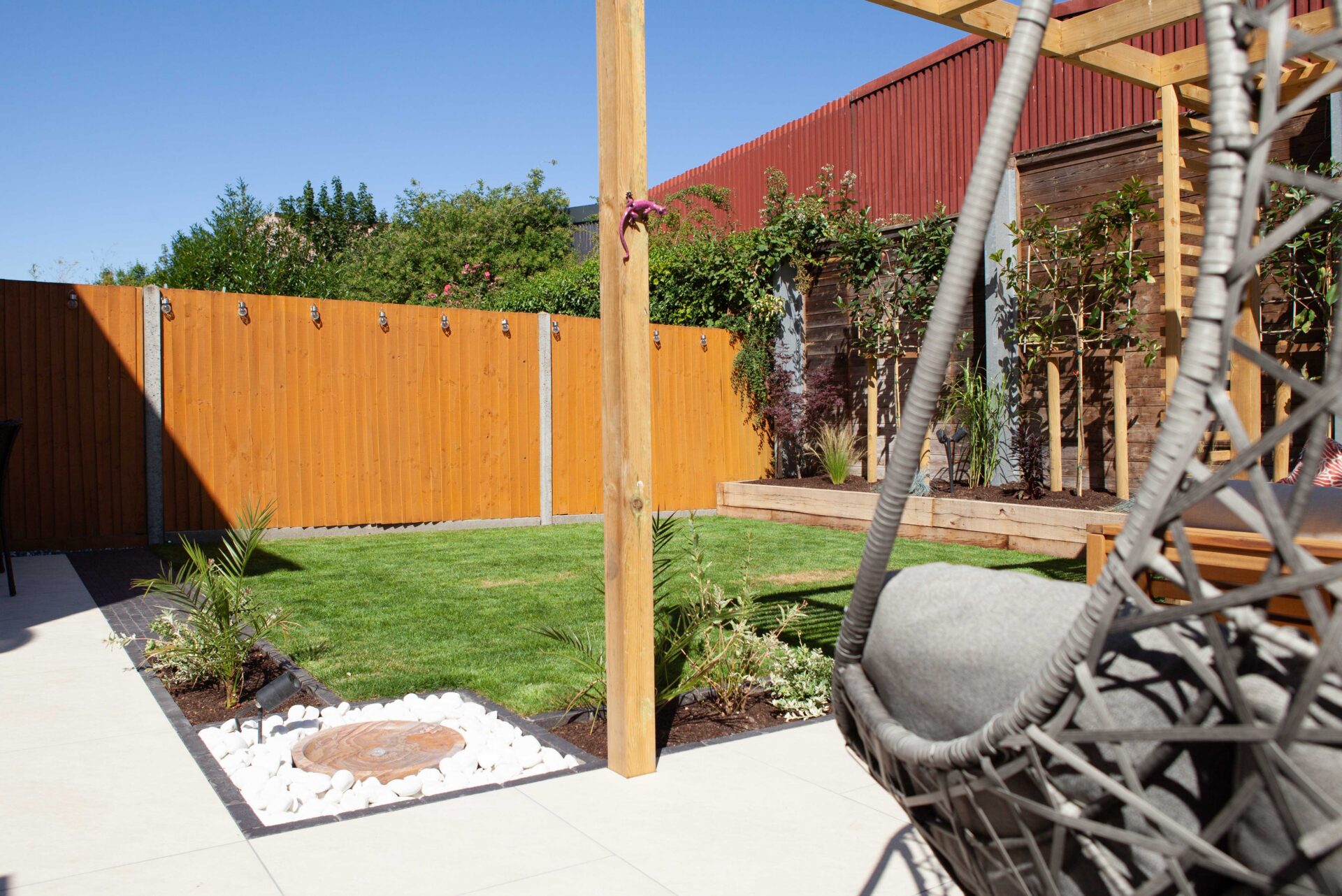 Hertfordshire Drives And Landscapes Hitchin in the finished From Deck to Structured Garden garden in Letchworth Garden City.
