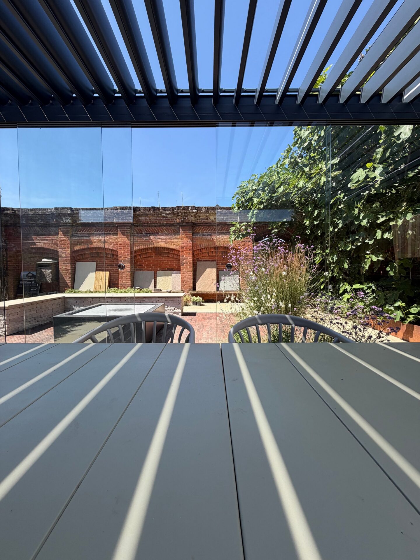 HDL Showroom – Table Overlooking the Courtyard