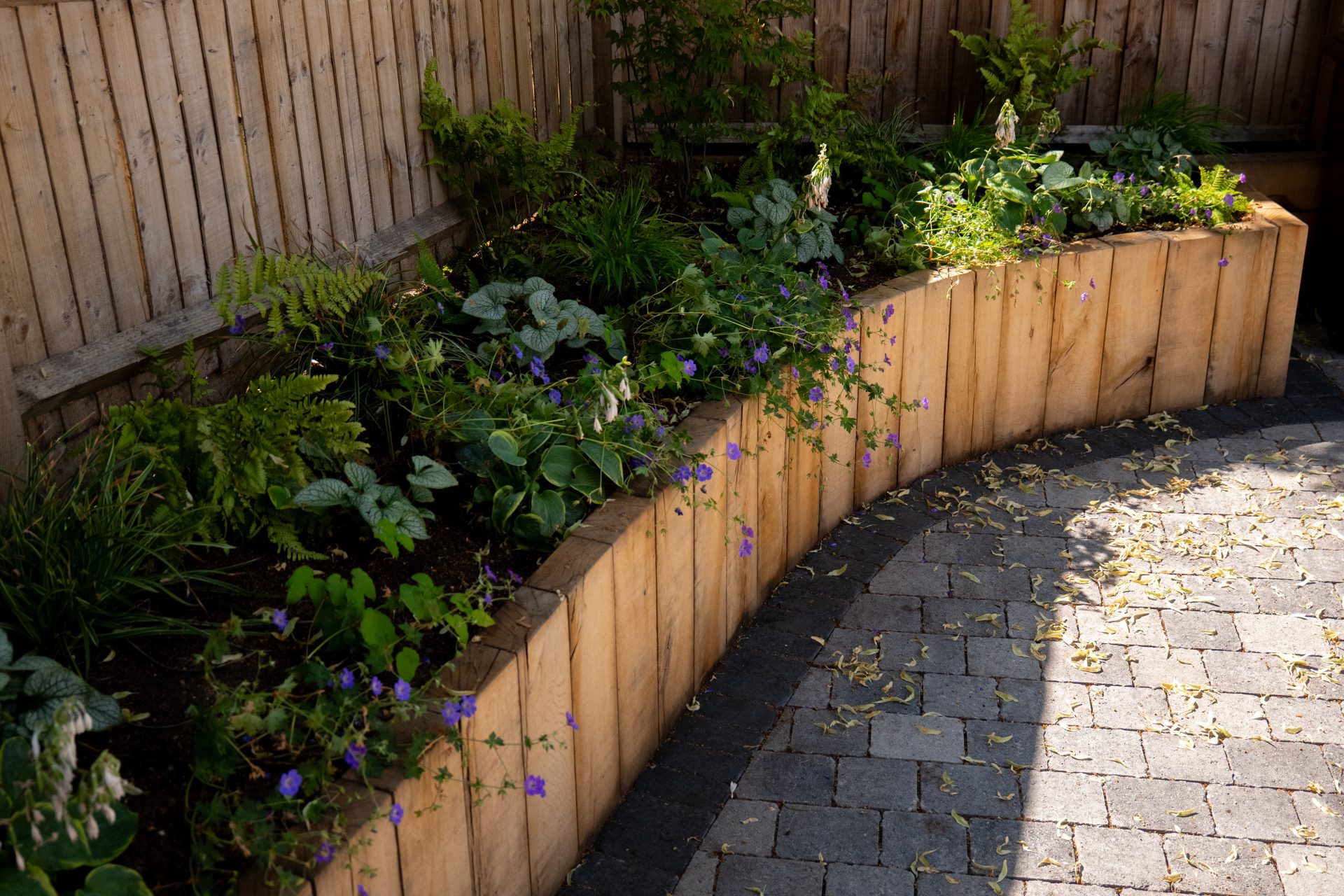 Driveway Flower Bed Medium in the finished Permeable Driveway with Room to Turn garden in Hitchin.