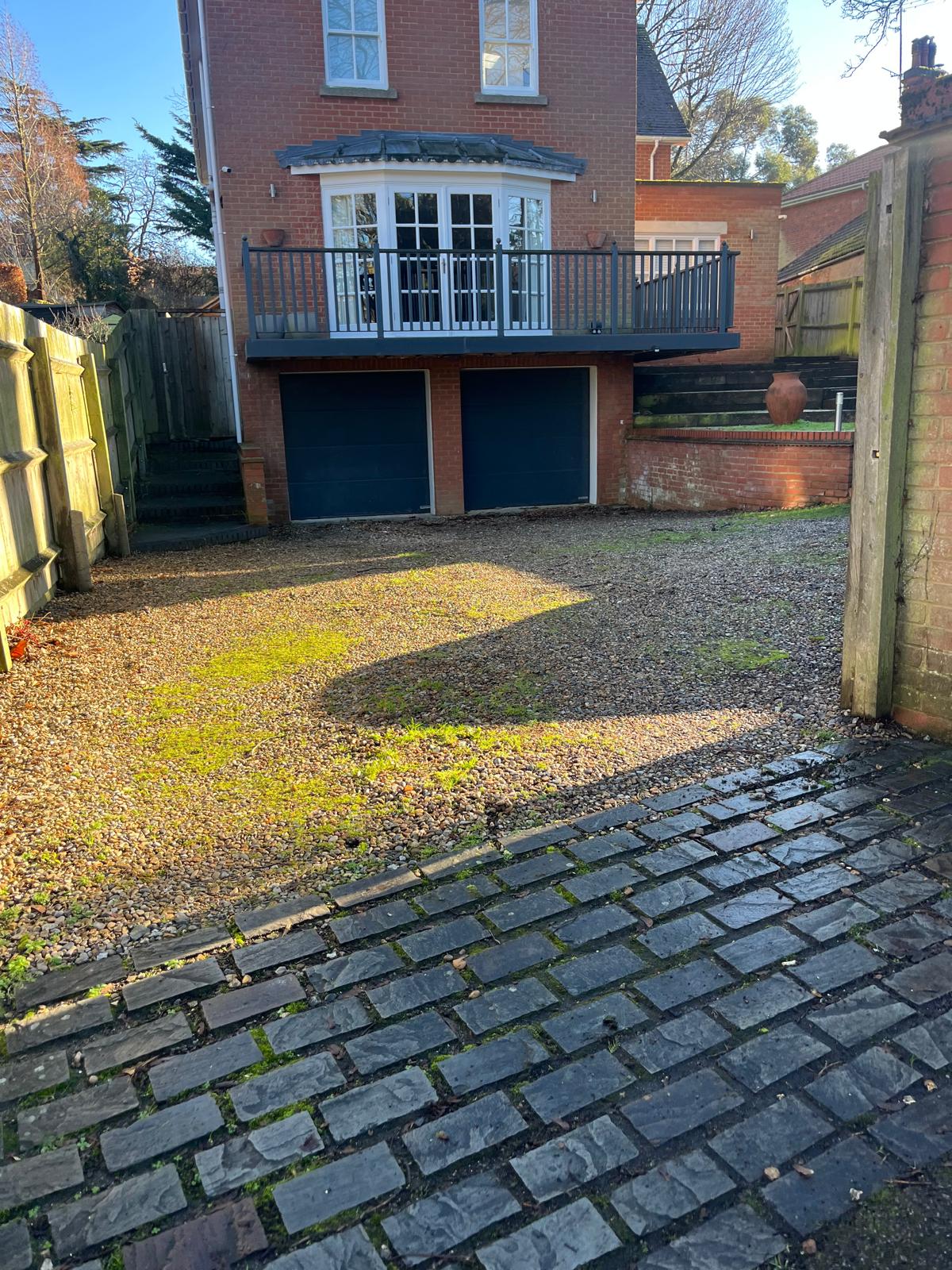 Garden before the Permeable Driveway with Room to Turn landscaping project in Hitchin.
