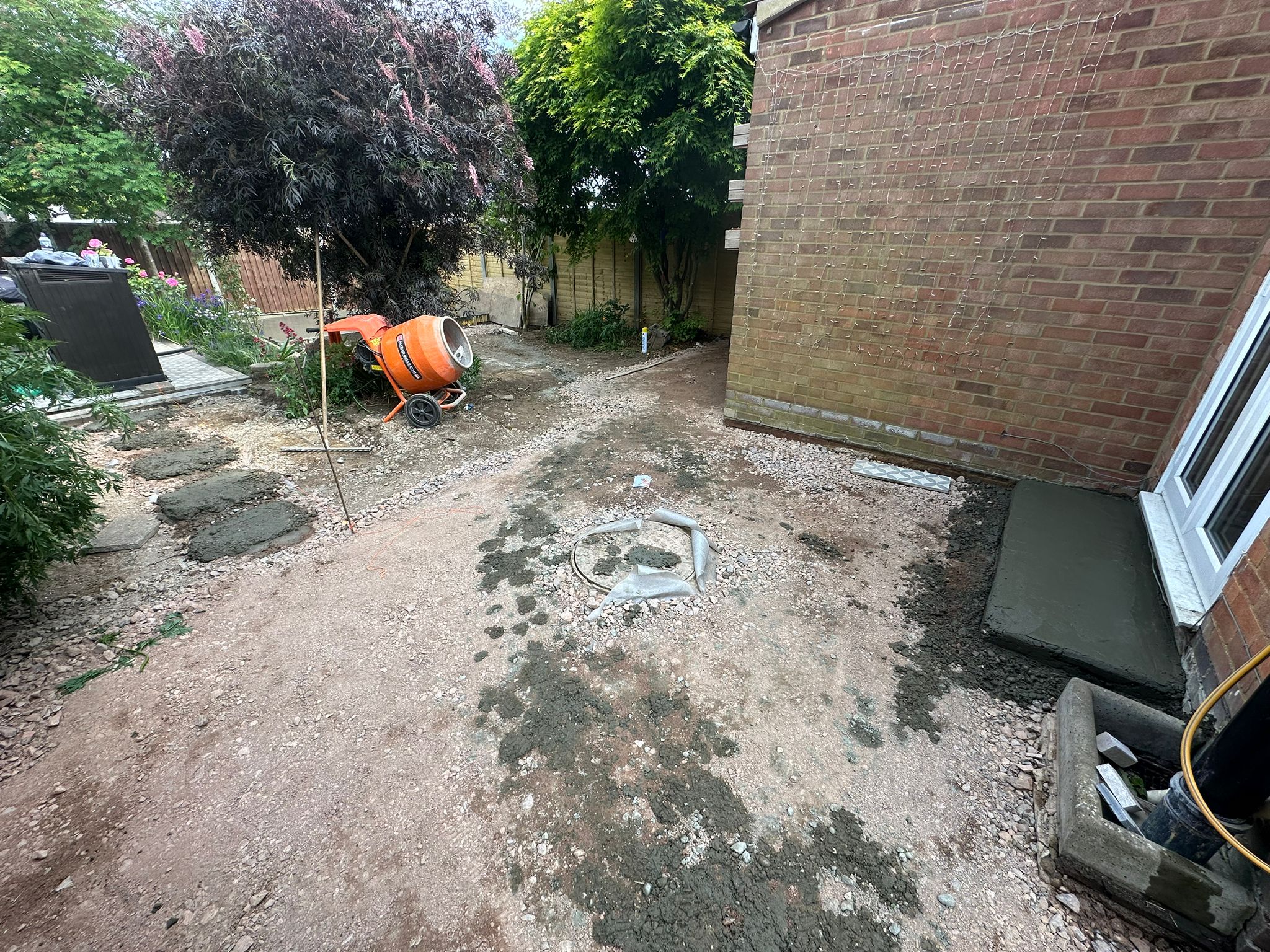 Garden before the Terrace, Lawn & Garden Room landscaping project in Hitchin.
