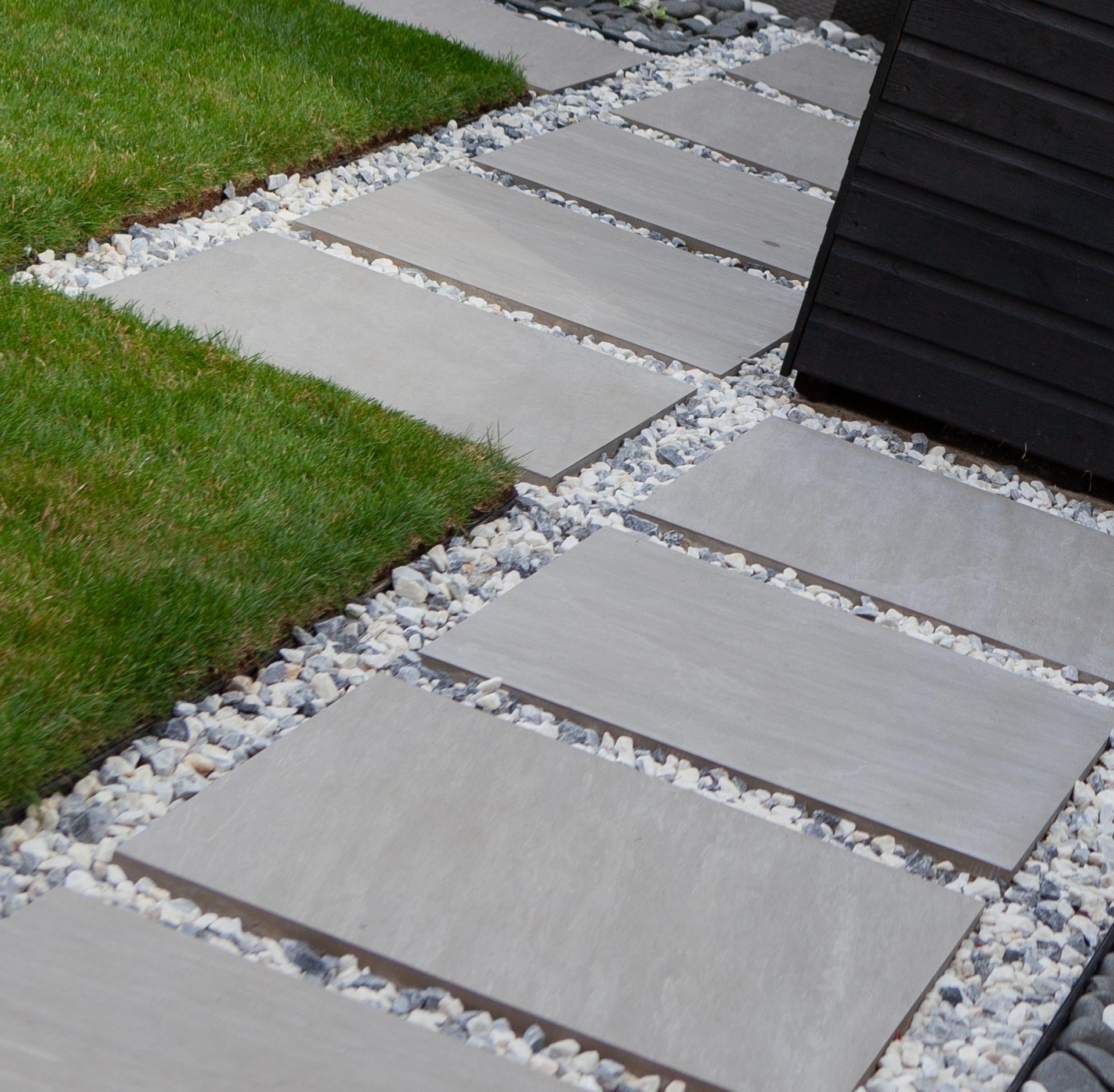 Hertfordshiredrivesandlandscapes Luton Nj in the finished Three Patios & Central Lawn garden in Luton.