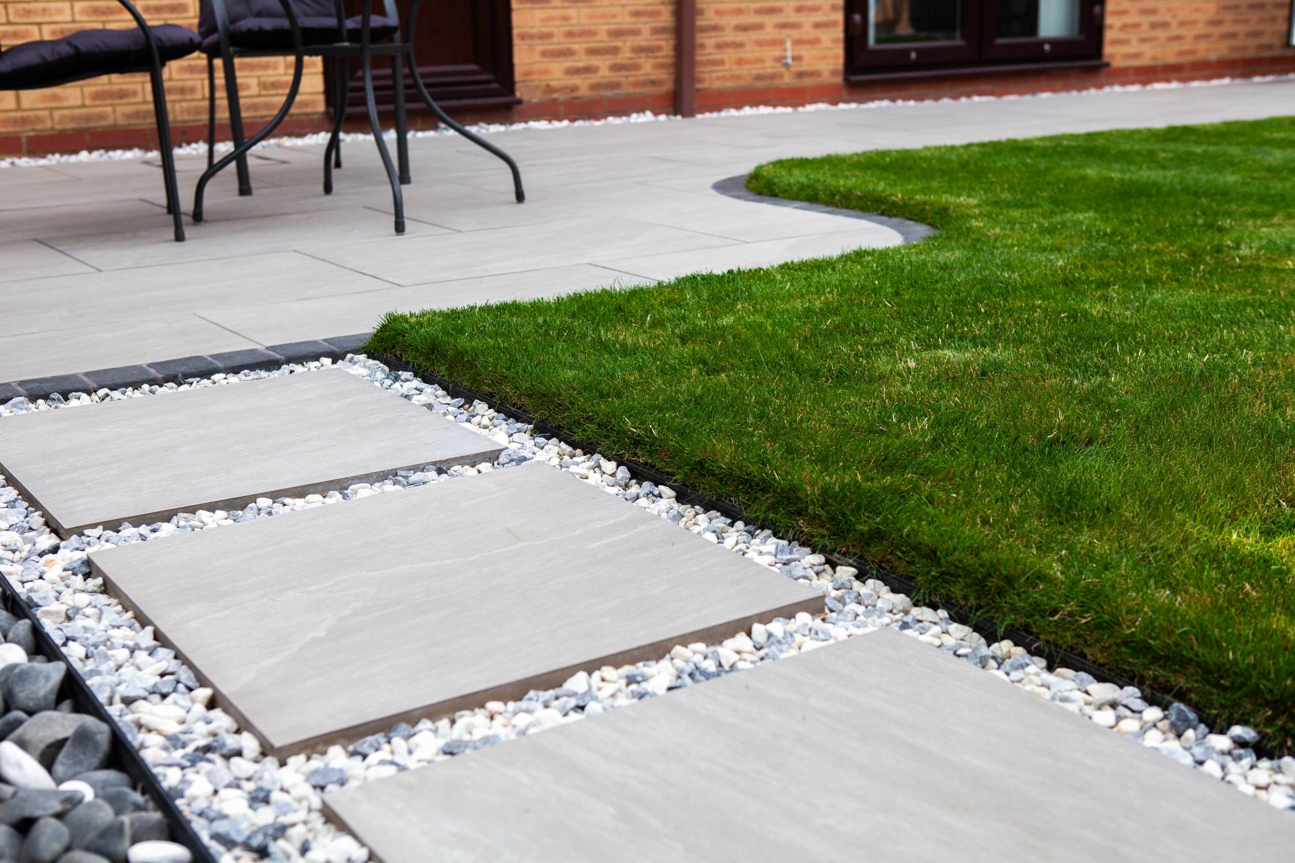Hertfordshiredrivesandlandscapes Luton Nj in the finished Three Patios & Central Lawn garden in Luton.